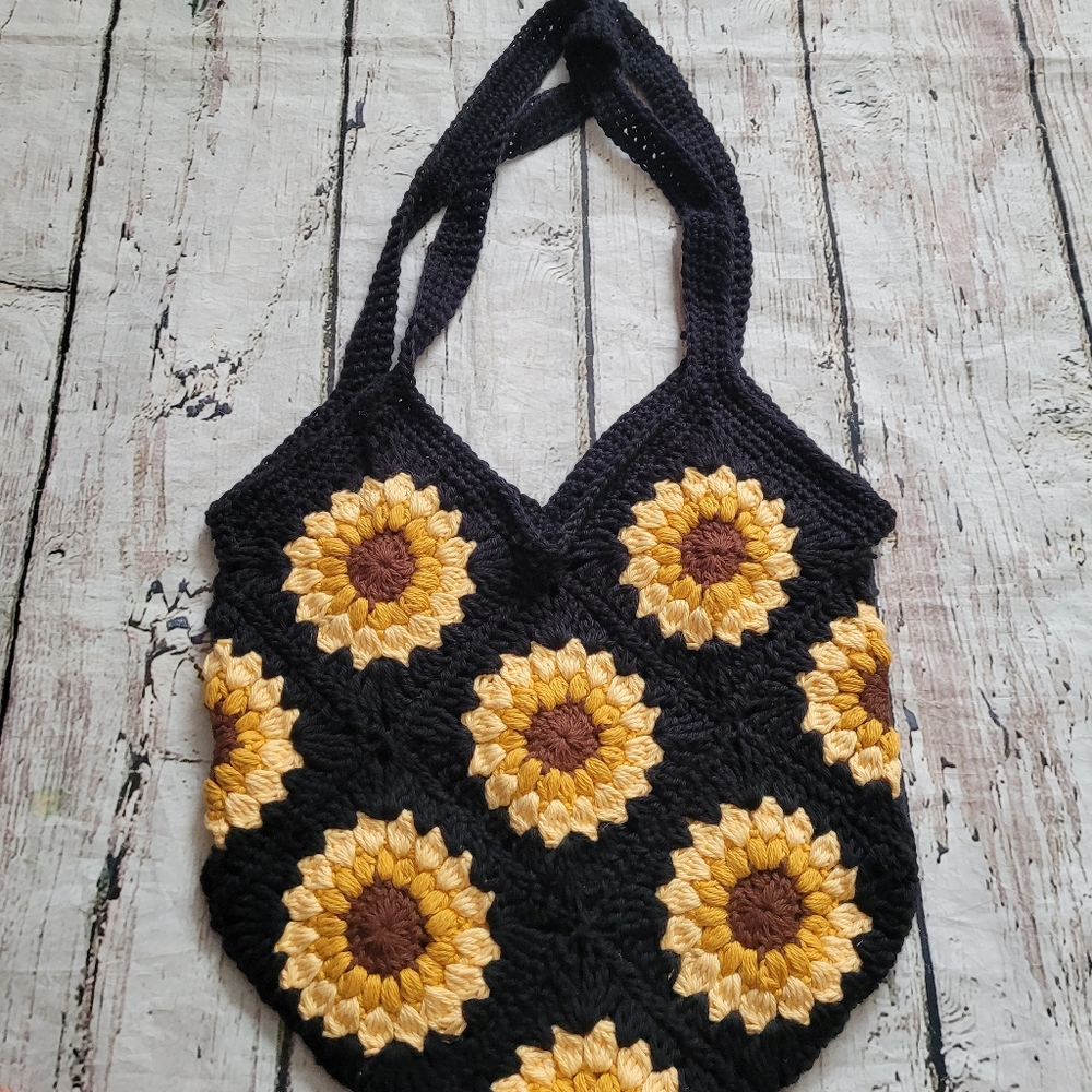 New cotton sunflower shoulder bag - Picture 8 of 17